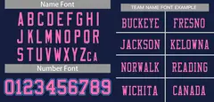Navy Blue Pink-Powder Blue Classic Mesh Football Jersey 3
