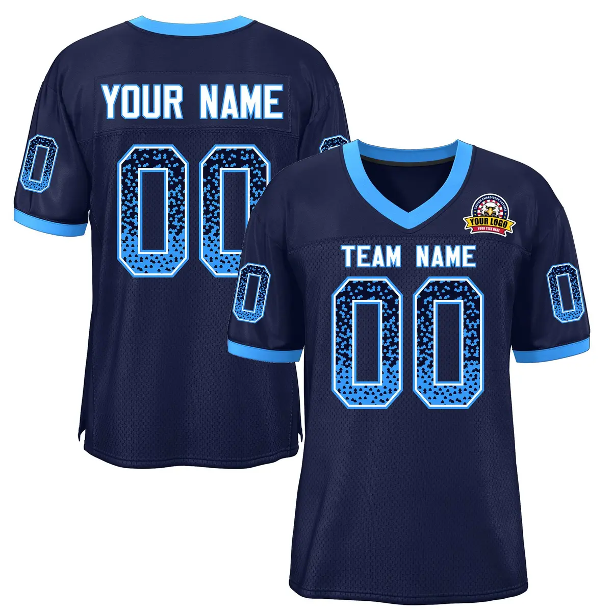Navy Blue White-Powder Blue Drift Mesh Football Jersey
