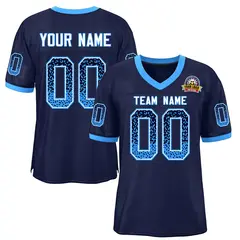 Navy Blue White-Powder Blue Drift Mesh Football Jersey 1