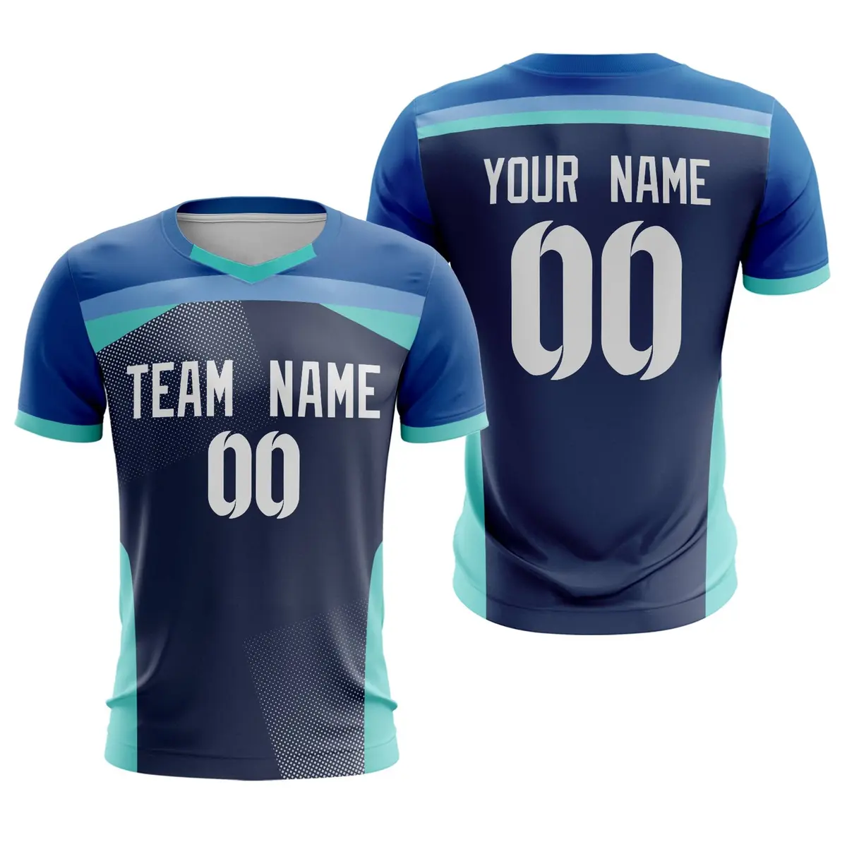 Navy Breathable Athletic Soccer Jersey