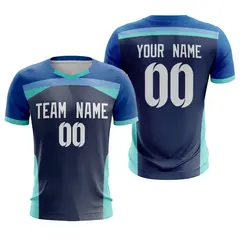Navy Breathable Athletic Soccer Jersey 1