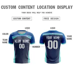 Navy Breathable Athletic Soccer Jersey 4