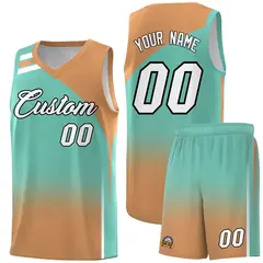 Navy Buckskin Brown Gradient Basketball Jersey 1
