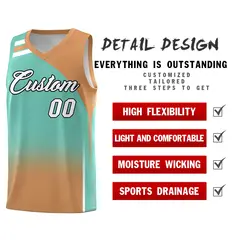 Navy Buckskin Brown Gradient Basketball Jersey 2