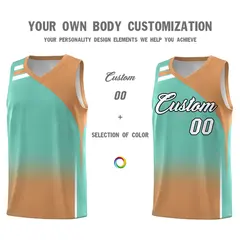 Navy Buckskin Brown Gradient Basketball Jersey 3