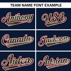 Navy Camo Font Authentic Baseball Jersey 3