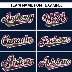 Navy Camo Font Authentic Baseball Jersey 3