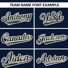 Navy Camo Font Authentic Baseball Jersey 3