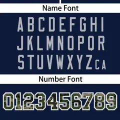Navy Camo Font Authentic Baseball Jersey 4