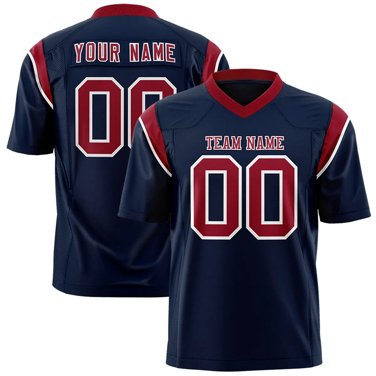 Navy Cardinal Shoulder Cut Two-Tone Flag Football Jersey