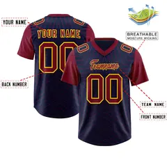 Navy Cardinal Star Pattern Raglan Sleeves Football Jersey 2
