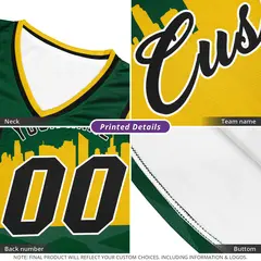 Navy City Silhouette Pattern Basketball Uniform Jersey 6