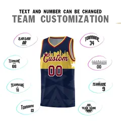 Navy City Silhouette Pattern Basketball Uniform Jersey 4