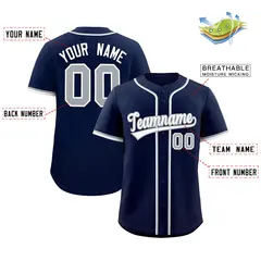 Navy Classic Authentic Baseball Jersey 2