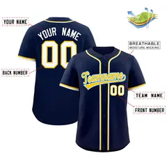 Navy Classic Authentic Baseball Jersey 2