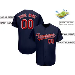 Navy Classic Style Authentic Baseball Jersey 2