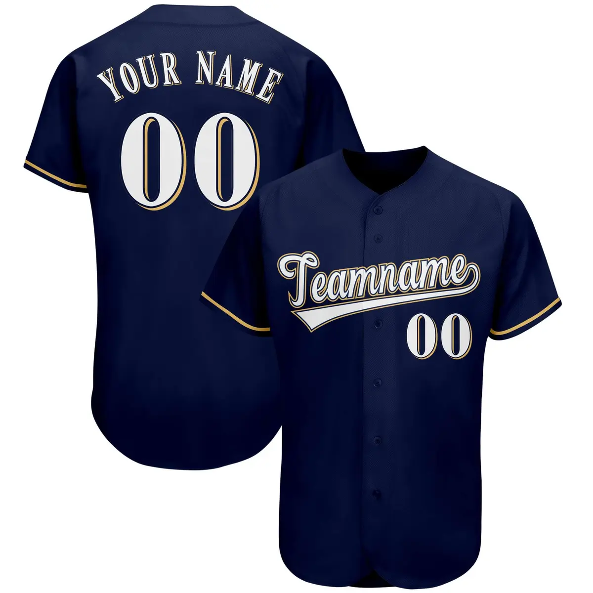 Navy Classic Team Style Authentic Baseball Jersey