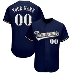 Navy Classic Team Style Authentic Baseball Jersey 1