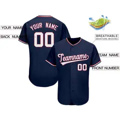 Navy Classic Team Style Authentic Baseball Jersey 2