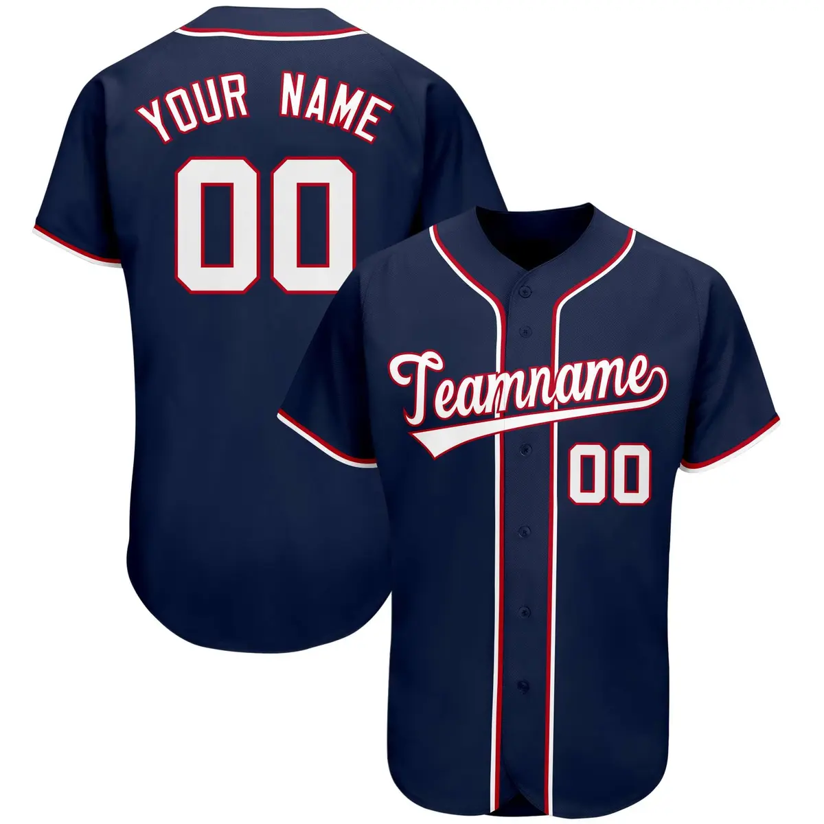 Navy Classic Team Style Authentic Baseball Jersey