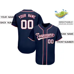 Navy Classic Team Style Authentic Baseball Jersey 2