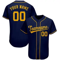 Navy Classic Team Style Authentic Baseball Jersey 1