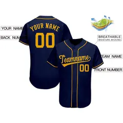 Navy Classic Team Style Authentic Baseball Jersey 2