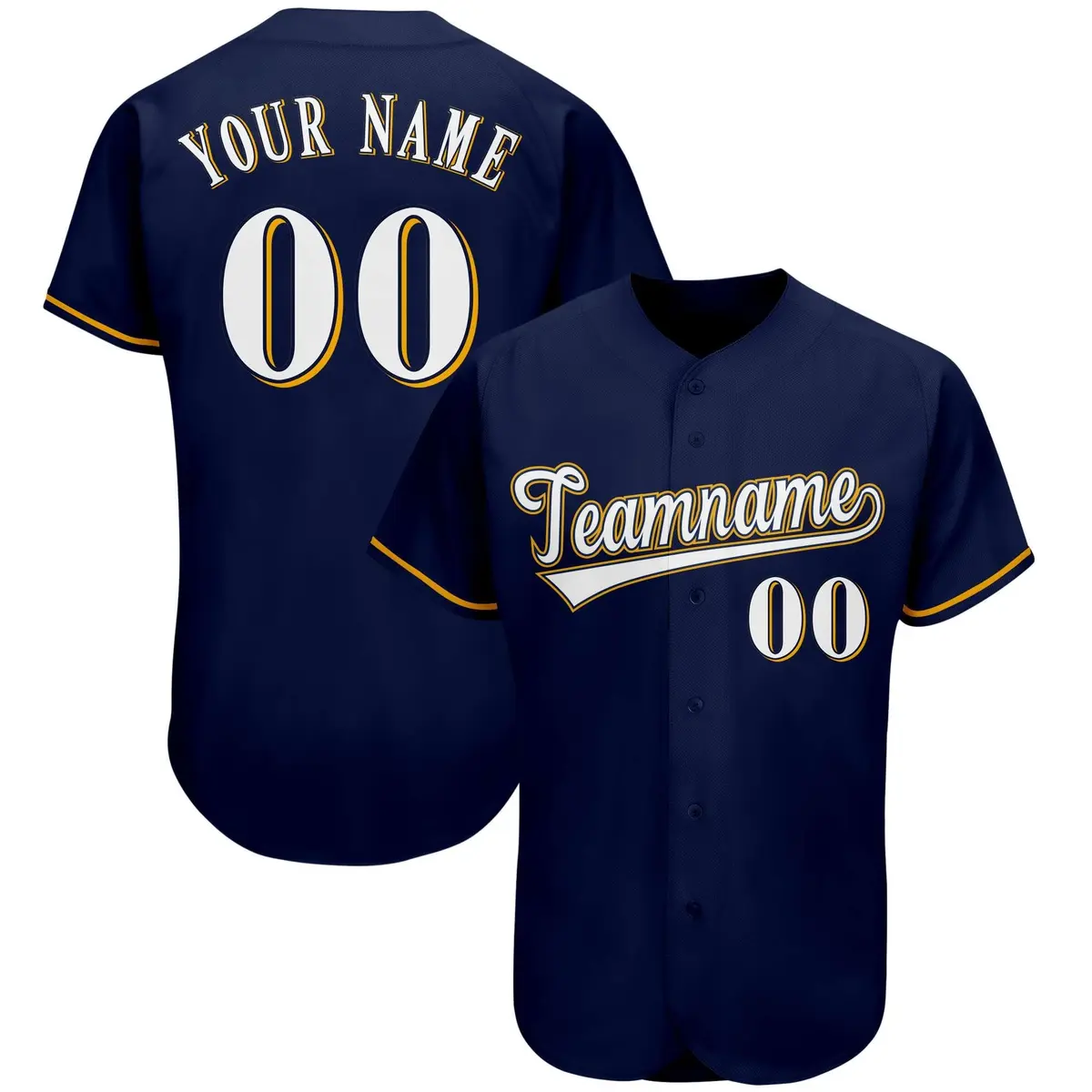 Navy Classic Team Style Authentic Baseball Jersey