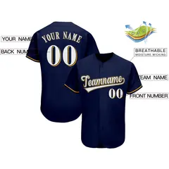 Navy Classic Team Style Authentic Baseball Jersey 2