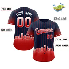 Navy Cleveland City Silhouette Baseball Jersey 2
