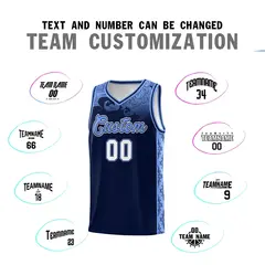 Navy Cloud Pattern Sports Sets Uniform Basketball Jersey 4