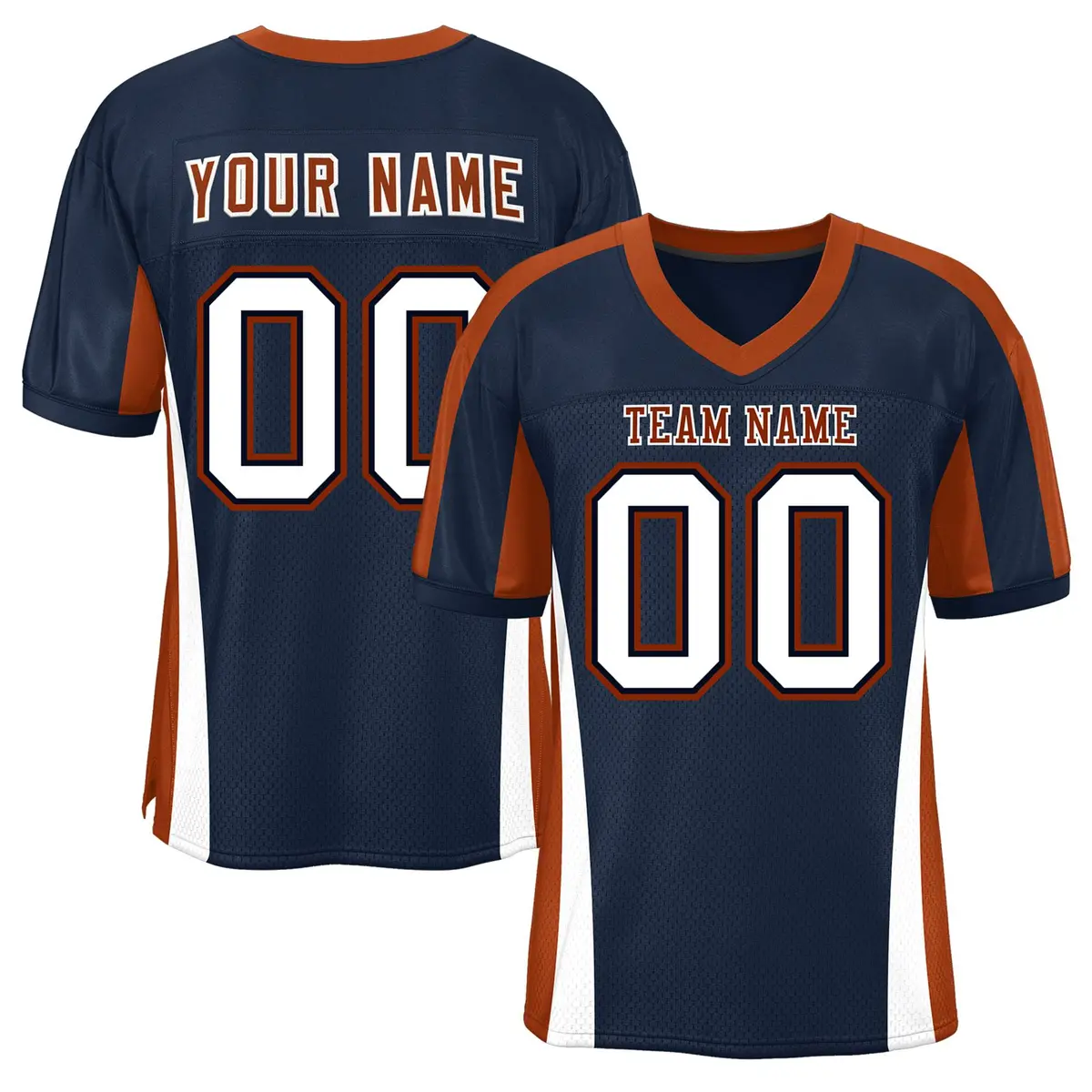 Navy Color Block Mesh Authentic Football Jersey