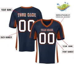 Navy Color Block Mesh Authentic Football Jersey 2