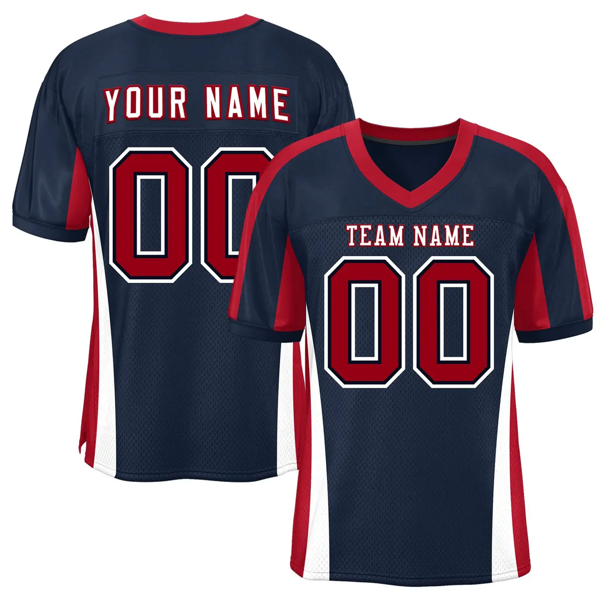 Navy Color Block Mesh Authentic Football Jersey