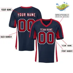 Navy Color Block Mesh Authentic Football Jersey 2