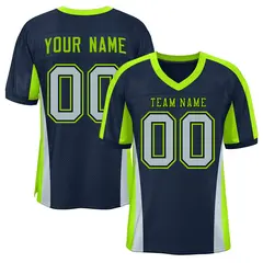 Navy Color Block Mesh Authentic Football Jersey