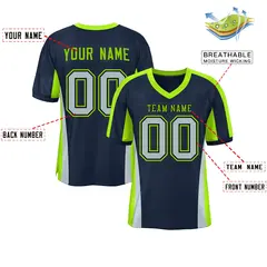 Navy Color Block Mesh Authentic Football Jersey 2