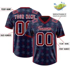 Navy Crimson All Star Graffiti Pattern Football Jersey 2