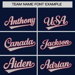 Navy Crimson Baroque Style Baseball Jersey 3