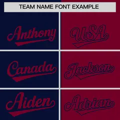 Navy Crimson Coconut Tree Split Baseball Jersey 3
