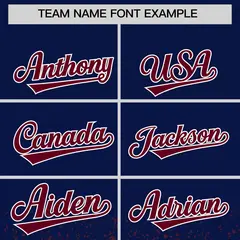 Navy Crimson Floral Gradient Full Button Baseball Jersey 3