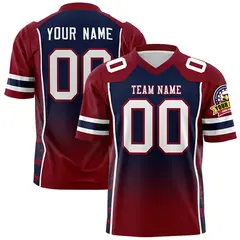 Navy Crimson Gradient Side Pattern Authentic Football Jersey 1