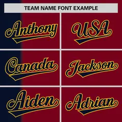 Navy Crimson Gradient Stripe Two-Button Softball Jersey 3