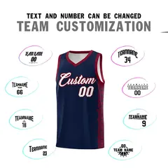 Navy Crimson Indians Pattern Basketball Uniform Jersey 4