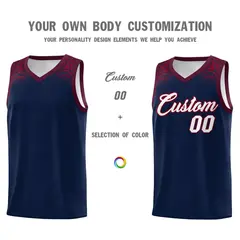 Navy Crimson Indians Print Basketball Uniform Jersey 3