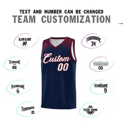 Navy Crimson Indians Print Basketball Uniform Jersey 4