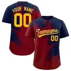 Navy Crimson Ink Pattern Authentic Baseball Jersey 1