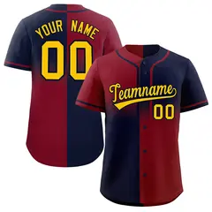 Navy Crimson Symmetrical Gradient Authentic Baseball Jersey