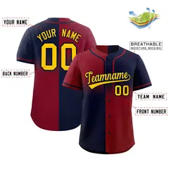 Navy Crimson Symmetrical Gradient Authentic Baseball Jersey 2