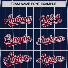 Navy Crimson White Bi-Color Striped Baseball Jersey 3